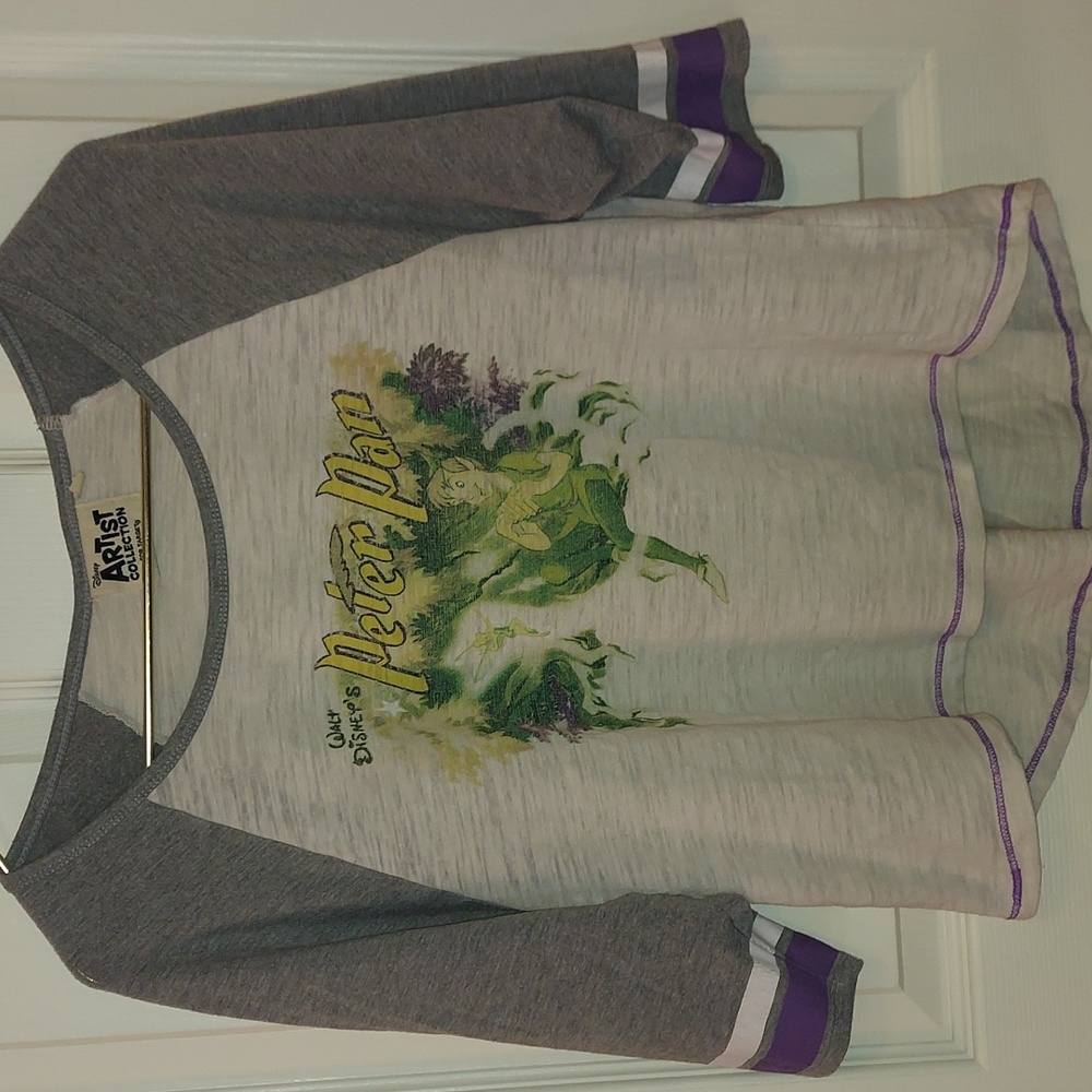 Peter‎ Pan 3/4 Sleeve Raglan Burnout Tee Small